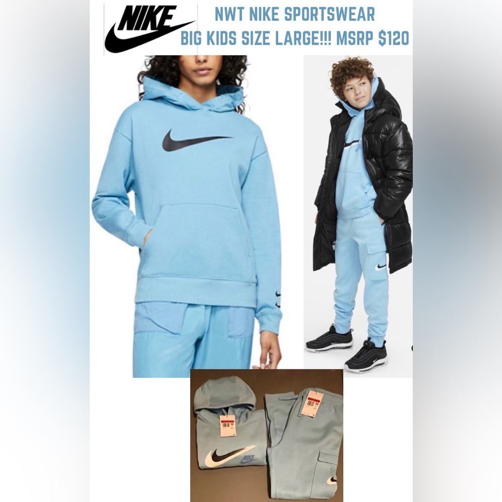 NWT NIKE LIGHT BLUE HOODIE & MATCHING JOGGERS! $120 NIKE SET W/TAGS!!!